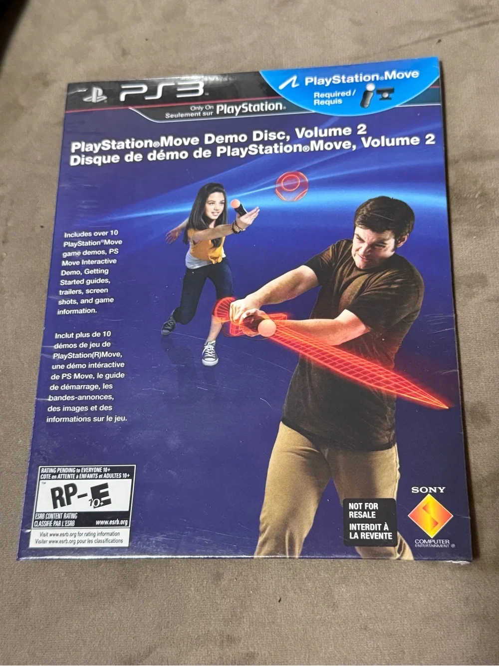 Sony Black Motion Controller Wand and Demo Disc